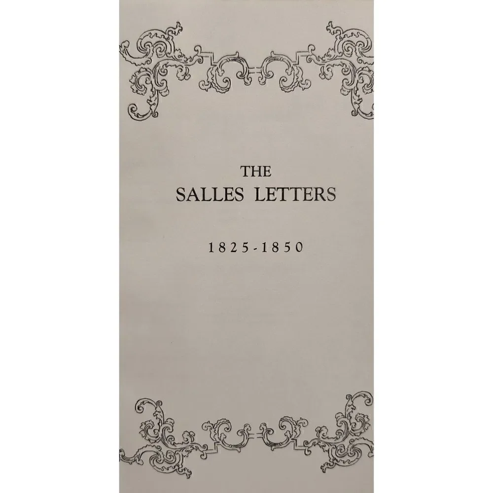THE SALLES LETTERS 1825-1850 Genealogy (1957)